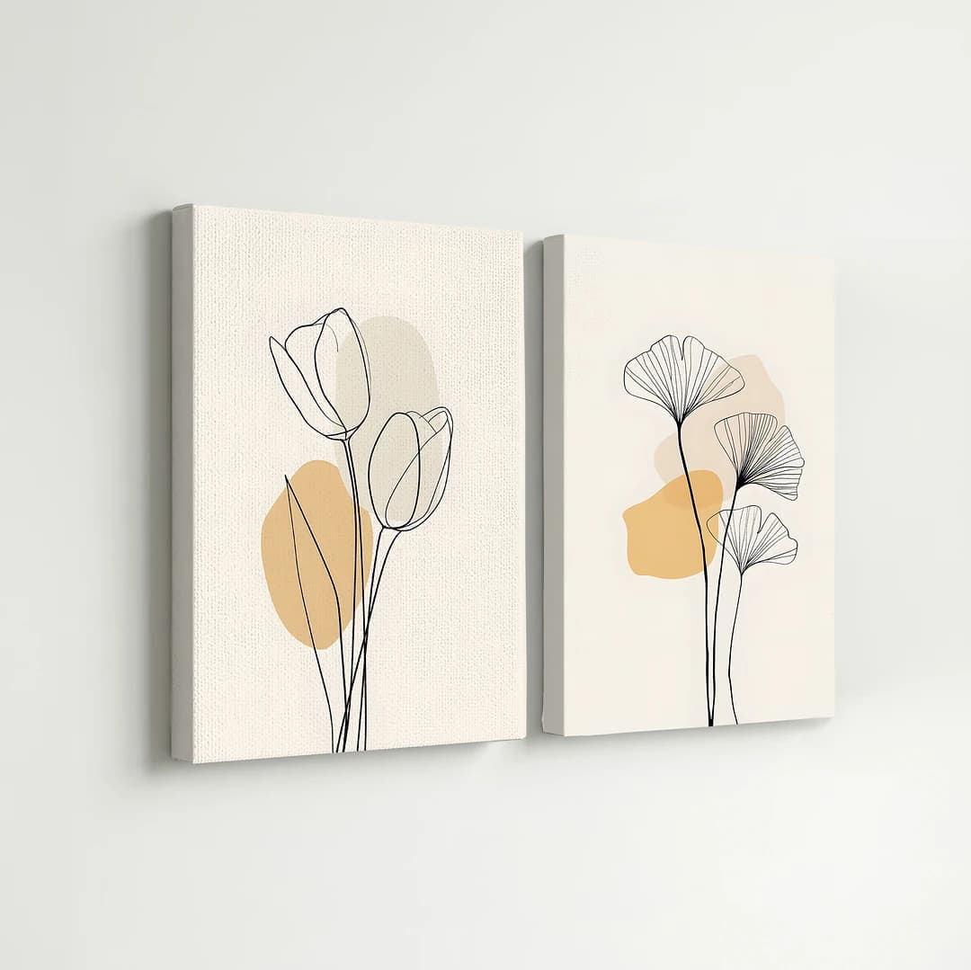MINIMALIST TULIPES - Cadre Décoratif X2 GRAND