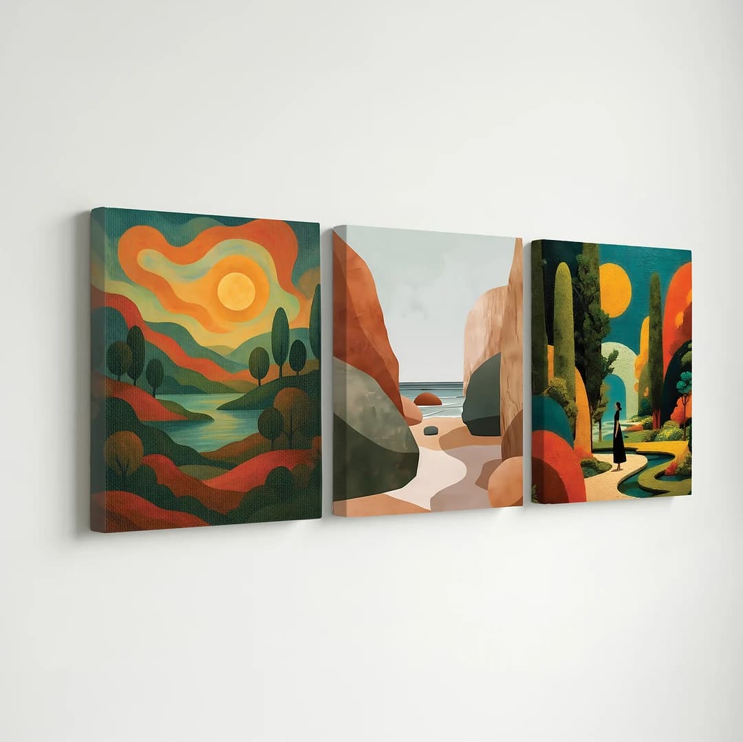 ABSTRACT NATURE ART - Cadres Décoratifs X3