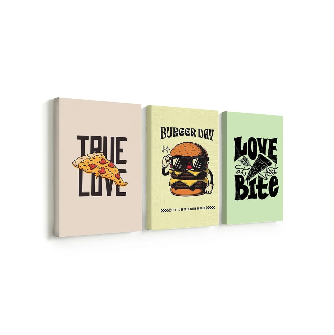 ABSTRACT FAST FOOD - Cadres Décoratifs X3