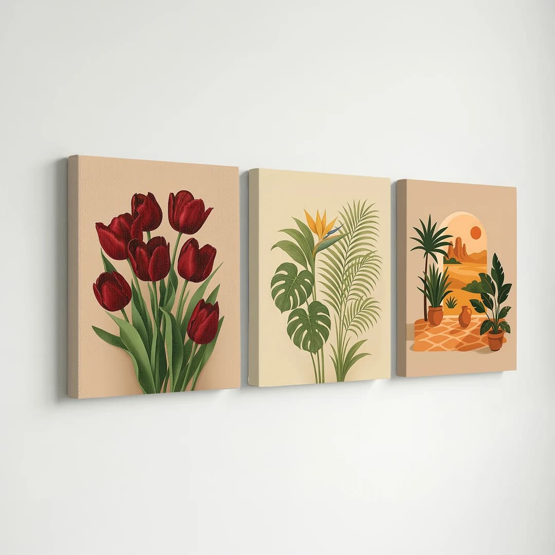 DECO FLOWERS - Cadres Décoratifs X3