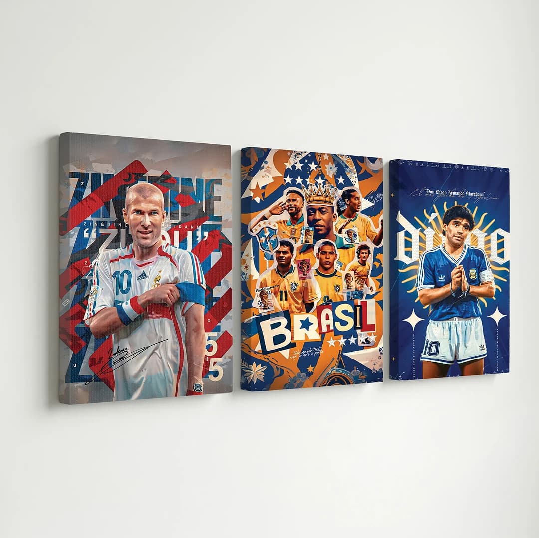 FOOTBALL LEGENEDS - Cadres Décoratifs X3